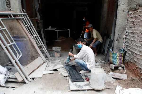 建設現場の労働者 ホーチミン市 ベトナム — ストック写真