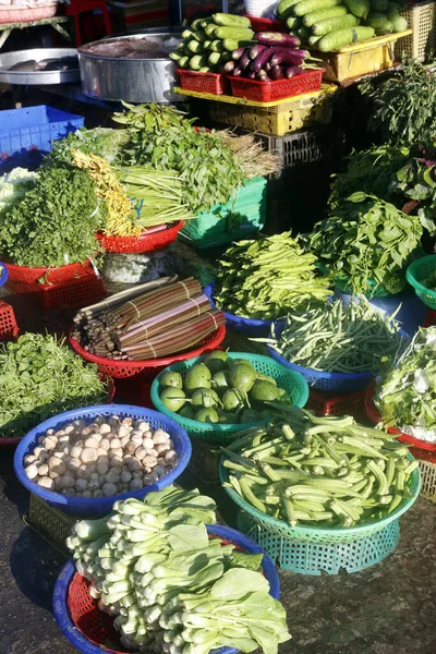 Morning Market Duong Dong Town Fresh Vegetables Phu Quoc Vietnam — Stock Photo, Image