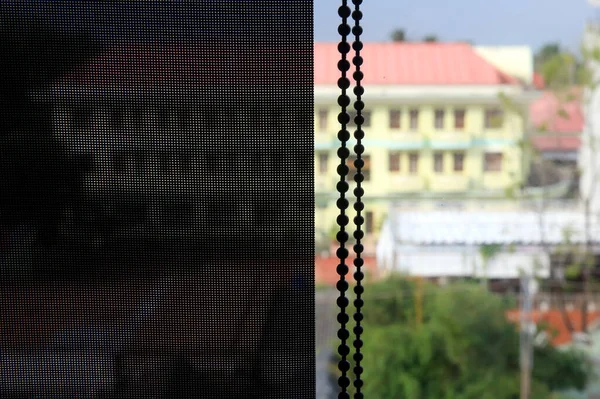 Blick Auf Jalousien Fenster Aus Nächster Nähe Phu Quoc Vietnam — Stockfoto