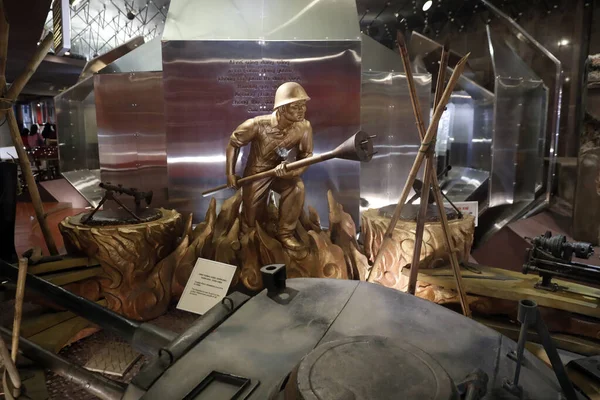 Museu Chi Minh Soldado Exibição Heróico Lutando Contra Americanos Durante — Fotografia de Stock