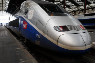 SNCF tarafından işletilen TGV (Yüksek Hız Treni). Gare de Lyon. Paris mi? Fransa.