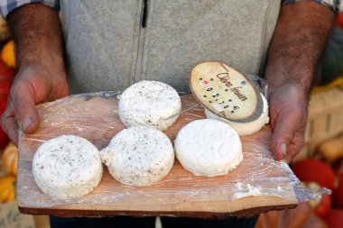 Çiftlik el yapımı keçi peyniri. 