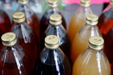 Sant Orso fair. Meyve suyu. Aosta. İtalya. 