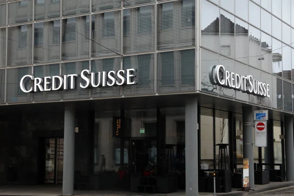 Banco Credit Suisse Basilea Suiza — Foto de Stock