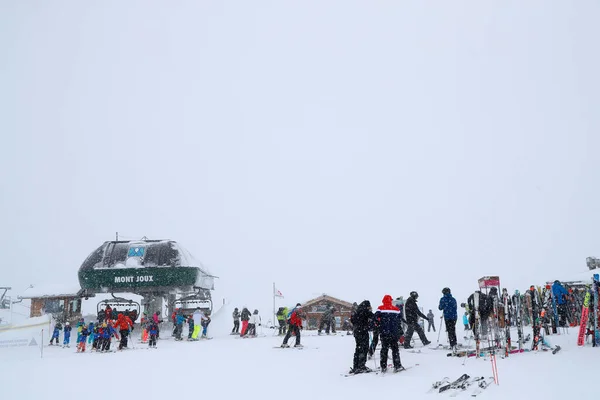 法国阿尔卑斯山 勃朗峰大轿车 滑雪坡度 圣热尔韦法国 — 图库照片