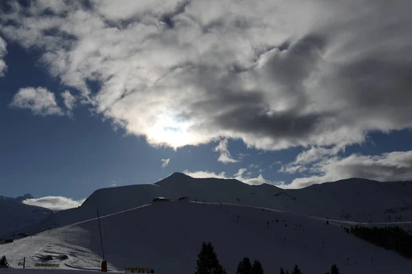 Franse Alpen Mont Blanc Massief Skipiste Sint Gervais Frankrijk — Stockfoto