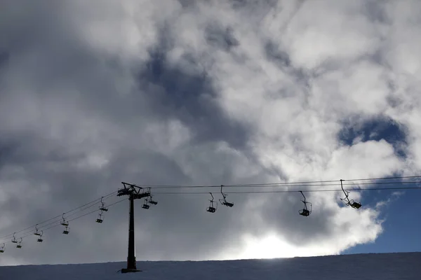 フランスアルプス モンブランの塊 スキー場とチェアリフト サンジェルマン人 フランス — ストック写真