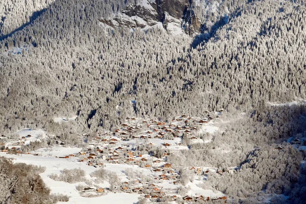 Franska Alperna Byn Passy Vintern Frankrike — Stockfoto