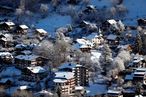 Allmän Bild Saint Gervais Mont Blanc Vintern Frankrike — Stockfoto