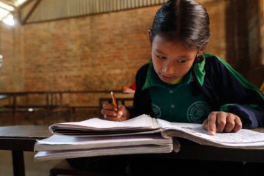 İlkokul. Sınıftaki kız.. 