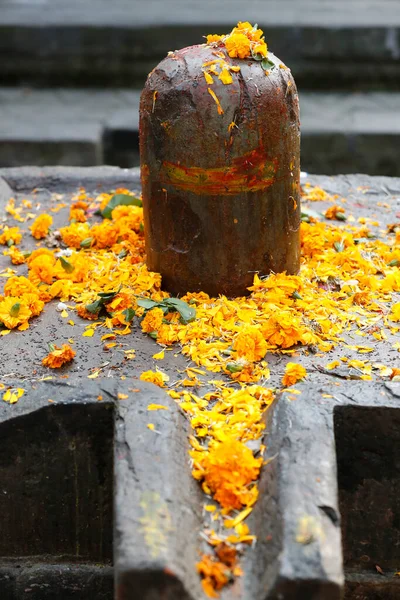 Shiva Lingam Pierre Dans Temple Hindou — Photo