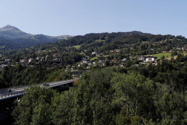 Mont Blanc Bron Vid Saint Gervais Les Bains — Stockfoto