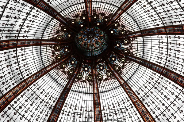 Art Nouveau Cupola Galeries Lafayette Department Store Haussmann — 스톡 사진