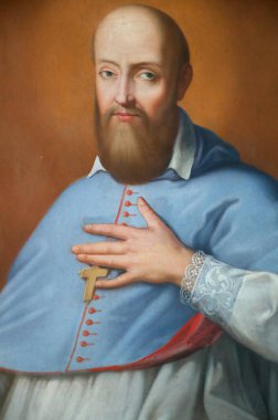 St Francis de Sales.  Painting. The Visitation Monastery.  Marclaz. France. 