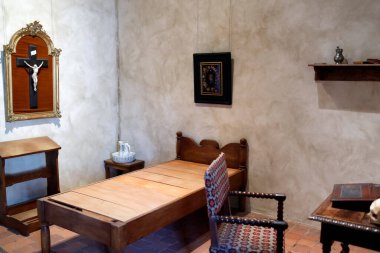 Brou Kraliyet Manastırı. Müze. Bir keşişin odası. Bourg en Bresse. Fransa. 