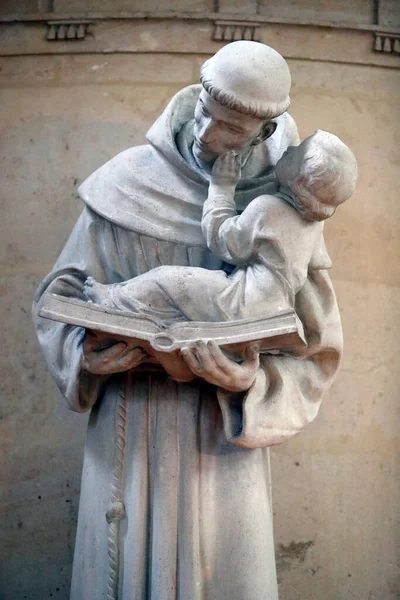Saint Etienne Mont Church Anthony Padua Infant Jesus Statue Paris — стокове фото
