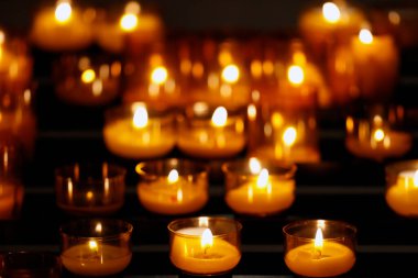Yellow church candles. Combloux. France. 