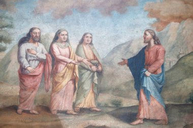 Saint-Jacques Kilisesi. Jesus ve Salome. Sallanch 'lar. Fransa.