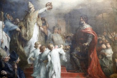 The Pantheon is the burial place for many famous French people.  Imperial Coronation of Charlemagne.  Paris. France. 