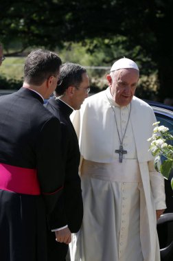 Papa Francis, WCC 'nin 70. kuruluş yıldönümünün anısına 21 Haziran' da Dünya Kiliseler Konseyi 'ni ziyaret etti. İsviçre. 