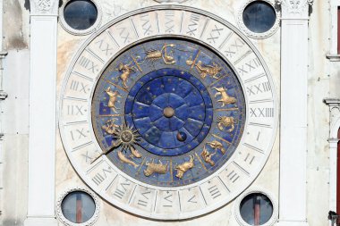 Clock Tower Zodiac Signs Saint Mark's Square. Clock created in 1499. Venice. Italy. 