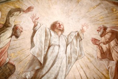 San Rocco Katolik Kilisesi. Musa ve İsa. Resim yapmak. Venedik. İtalya. 