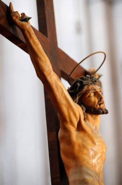 Santa Maria della Visitazione catholic church.  Crucifix. Jesus on the cross.  Venice. Italy. 