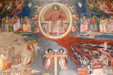 The Scrovegni Chapel. Fresco  by Giotto, 14 th century.  The last Judgement.  Padua. Italy. 