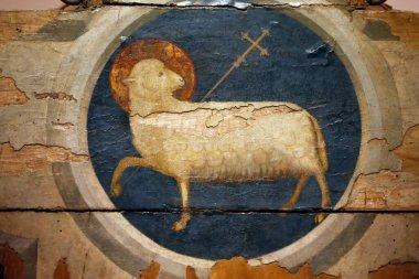 Tanrı 'nın Kuzusu Giotto tarafından boyanmış. 14. yüzyıl. Padua. İtalya. 