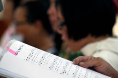 Pazar sabahı Katolik ayini. Gia Dinh Kilisesi. Ho Chi Minh Şehri. Vietnam. 