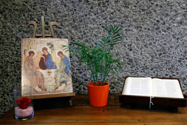 Visitation Monastery Altar Bible Marclaz France — Stock Photo, Image