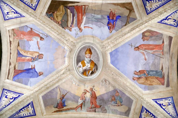 Saint Jean Baptiste Kirke Frescoes Fortellinger Johannes Døperen Kom Igjen – stockfoto