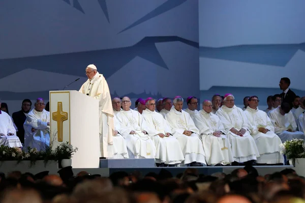 Pape François Célèbre Messe Palais Des Congrès Palexpo Genève Juin — Photo