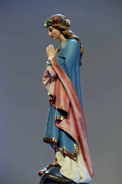 Pelerinajul Ecumenic Papei Francisc Geneva Liturghie Catolică Sala Palexpo Statuia — Fotografie, imagine de stoc