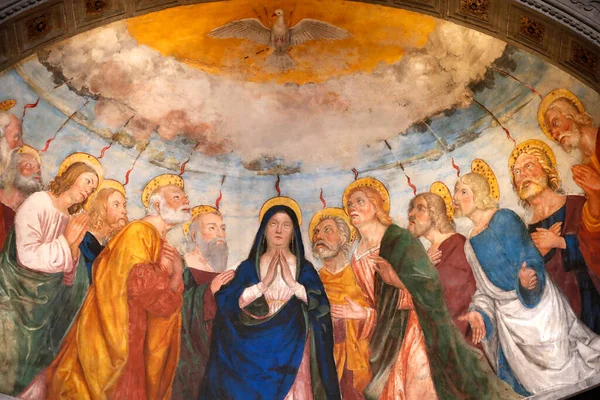 Santa Anastasia Basilica Apse Chapel Miniscalchi Assomption Virgin Mary Apostles — Stock fotografie