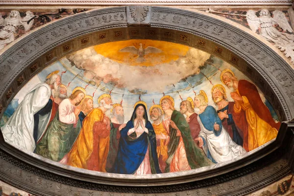 Santa Anastasia Basilica Apse Chapel Miniscalchi Assomption Virgin Mary Apostles — kuvapankkivalokuva