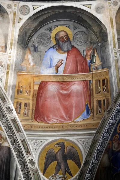 Juan Apóstol Con Águila Baptisterio Padua Frescos Techo Del Siglo —  Fotos de Stock