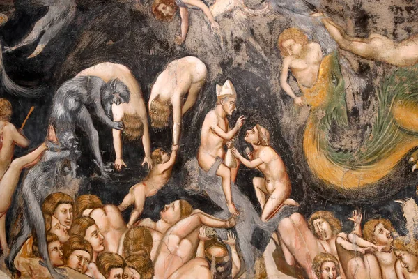 Scrovegni Chapel Fresco Giotto Century Last Judgement Torments Naked People — Stock Photo, Image