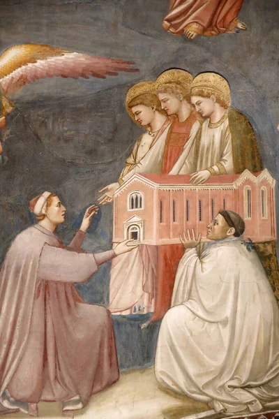 Scrovegni Chapel Fresco Giotto Century Last Judgement Enrico Scrovegnioffers Model — Stok fotoğraf
