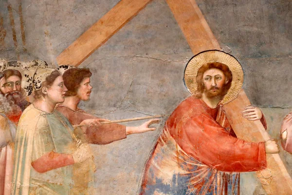 Παρεκκλήσι Scrovegni Τοιχογραφία Του Τζιότο Αιώνας Πάθος Του Χριστού Δρόμος — Φωτογραφία Αρχείου