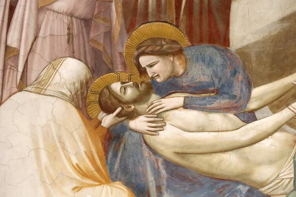 Scrovegni教堂 费雷斯科 14世纪的乔托著 基督的悲叹 帕多瓦意大利 — 图库照片