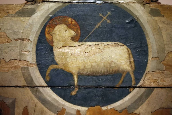 Lamb God Painted Giotto Century Padua Italy — Stock fotografie