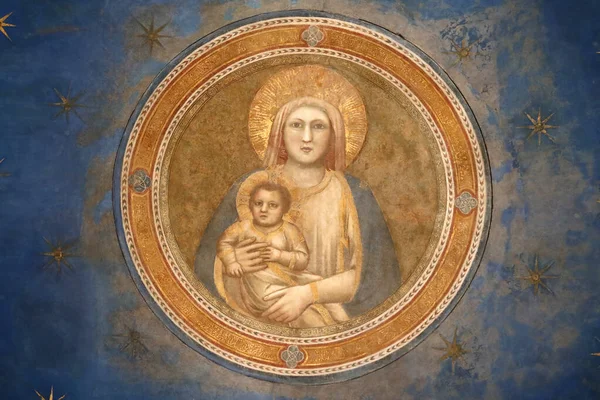 The Scrovegni Chapel. Fresco  by Giotto, 14 th century. Madonna and Child.  Padua. Italy. 