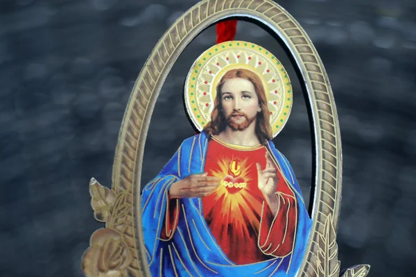 Jezu Święte Serce Symbol Religijny — Zdjęcie stockowe