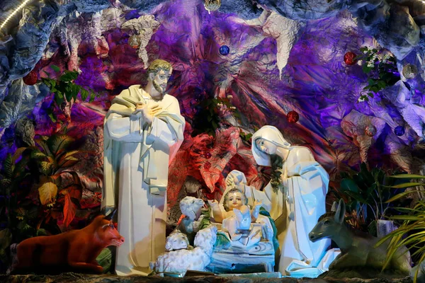 Iglesia Parroquial Bai Dau Cuna Navidad Natividad Jesús — Foto de Stock