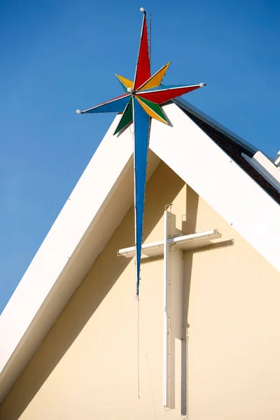 Beytüllahim Yıldızı Hıristiyan Haçı Katolik Kilisesinde Mimarlık Ria Vietnam — Stok fotoğraf