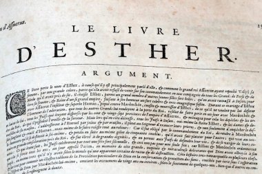 Eski Fransızca İncil, 1669. Eski Ahit. Esther 'in kitabı..