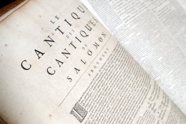 Eski Fransızca İncil, 1669. Eski Ahit. Bilgelik kitabı. Şarkı Şarkıları. 