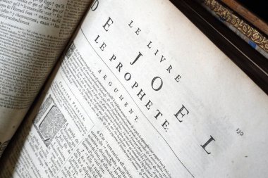Eski Fransızca İncil, 1669. Eski Ahit. Küçük Peygamber. Joel.
