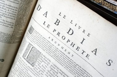 Eski Fransızca İncil, 1669. Eski Ahit. Küçük Peygamber. Obadiah.